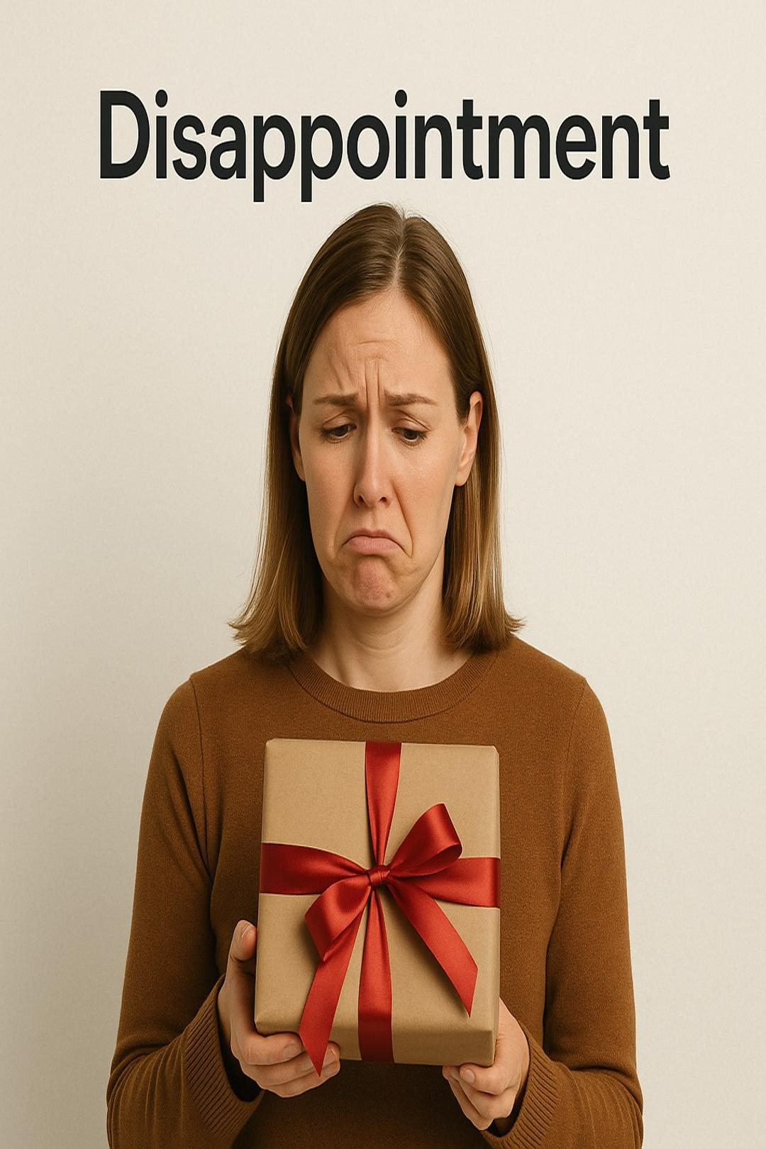 Disappointed gift recipient